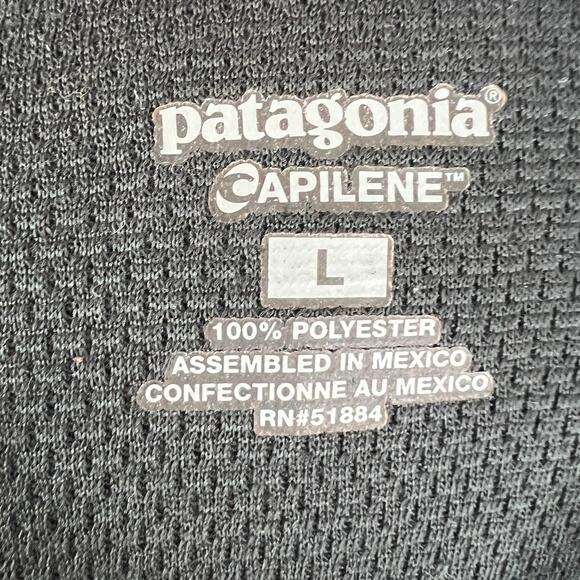 PATAGONIA Capilene Black Crewneck Midweight Long Sleeve Pullover Baselayer Top L - Picture 7 of 10